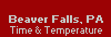 Beaver Falls, PA Time and Temperature